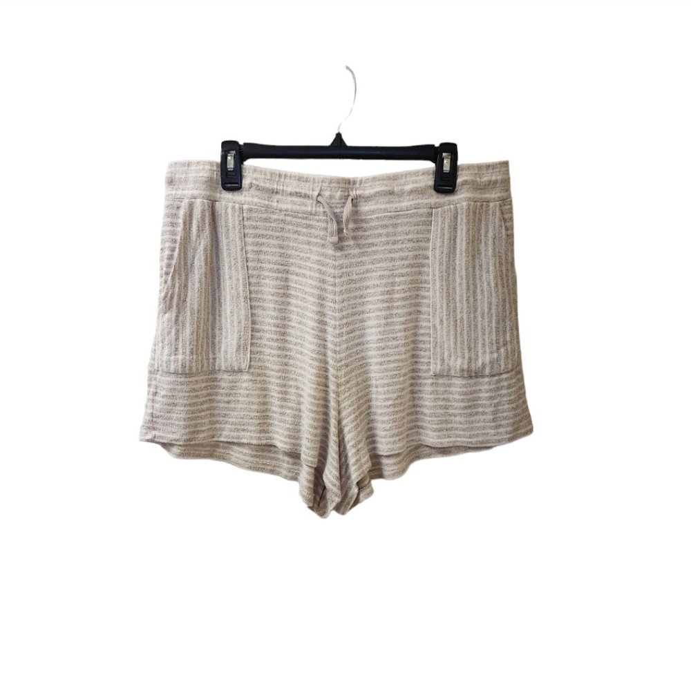 Gentle Fawn Casual Lounge Comfy Striped Shorts Size 1XL Tan